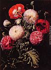 Still Life with Pink, Red and White Poppies by Johan Laurentz Jensen